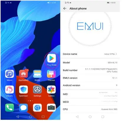 HuaWei Nova 5 Pro NFC Mobile Phone Octa Core 6.39'' Android 9.0 In-screen Fingerprint 48MP Google play GPU Turbo 40W SuperCharge