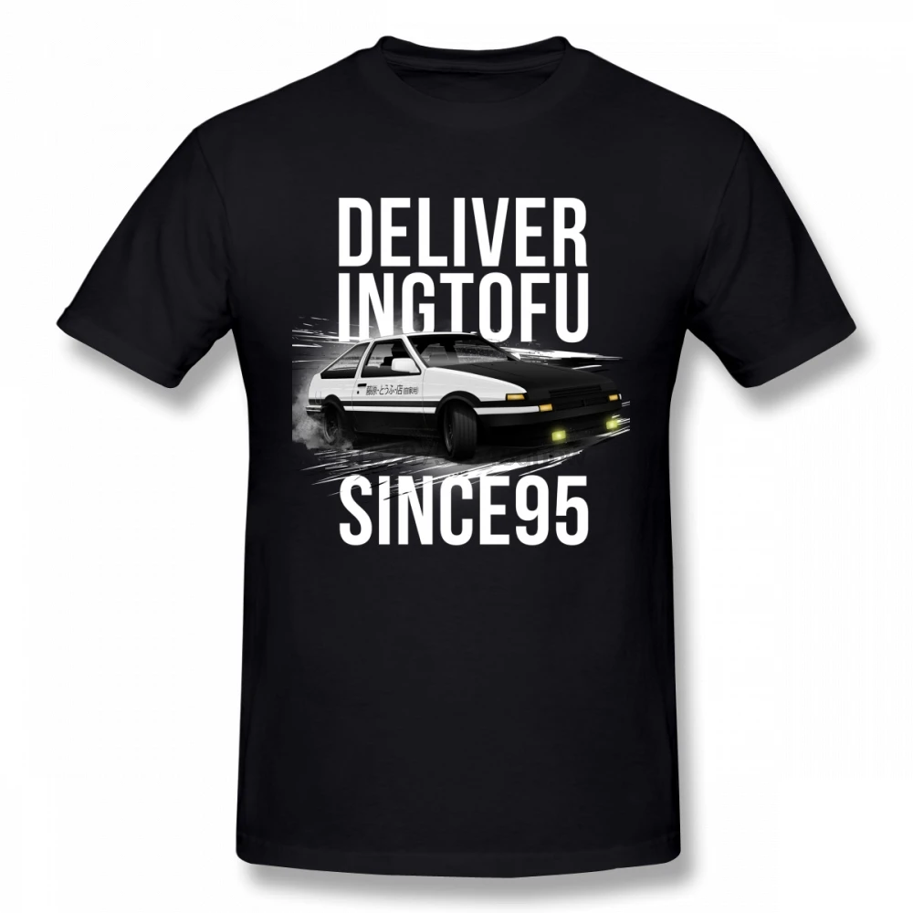 Awesome Initial D Fujiwara Takumi Delivering Tofu T Shirt Men Cool Ae86 Car Shift | Мужская одежда