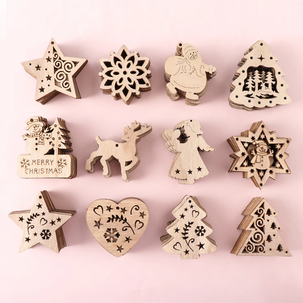 10 шт. Горячие креативные деревянные Рождественские Подвески украшения Ремесла
