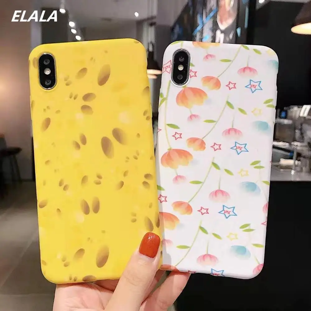 Чехол ELALA с мрамором для iPhone X R матовый мягкий чехол из ТПУ 6S 7 8 Plus Xr Xs Max чехлы