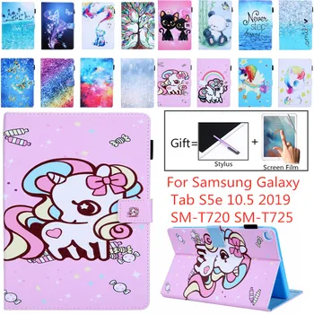 

Leather Case for Samsung Galaxy Tab S5e 10.5 2019 SM-T720 SM-T725 T720 T725 Cover Funda Capa Smart Stand Shell +Film+Pen