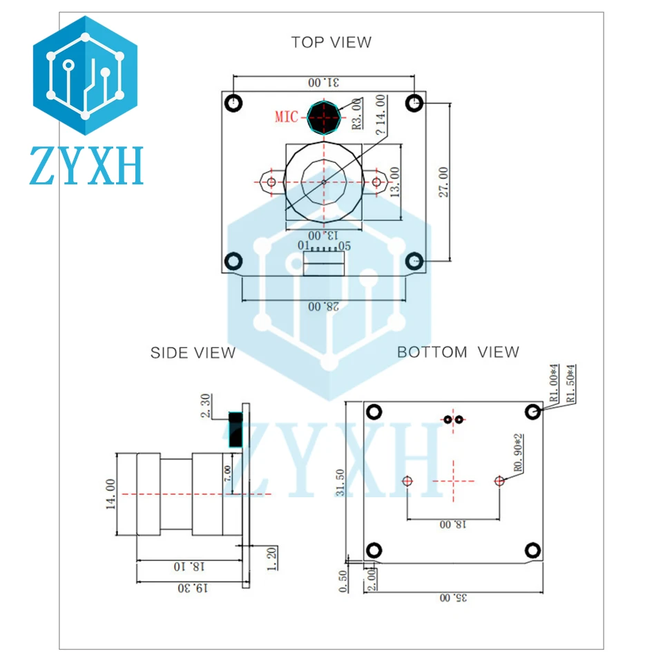 OV2643 kamera modul 120 stupňů wide-angle čočka 2MP s analogová mikrofon manuál ostření USB volný ovladač