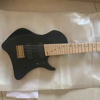 

Good Quality Multi-scaled 8 Strings Black Guitar,Iba model,golden hardware,fanned frets guitar,Custom Guitar,Free Shipping
