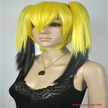 

Medium Yellow Mix Black Straight Pigtail Ponytail Women's Hair Wig