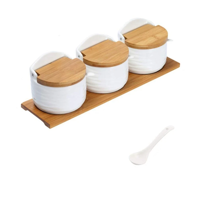 

Promotion! Sugar and Cream Set,Ceramic Sugar Container with Lid and Spoon