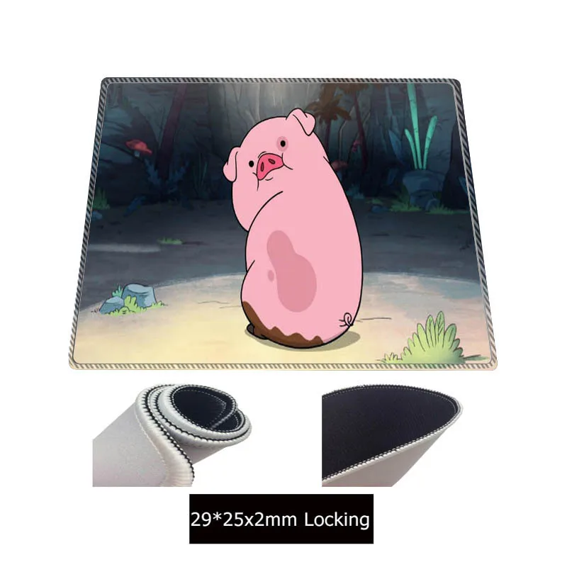  Promotions Cute Pink Pig Animal Large Lock Edge Mouse pad Computer Table Cup Mat Gaming Speed Mouse