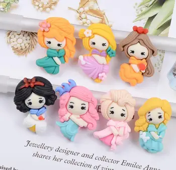 

Cartoon Resins Flatback Resin Cabochon Kawaii Princess Cabochons DIY Scrapbook Hair Bows Center