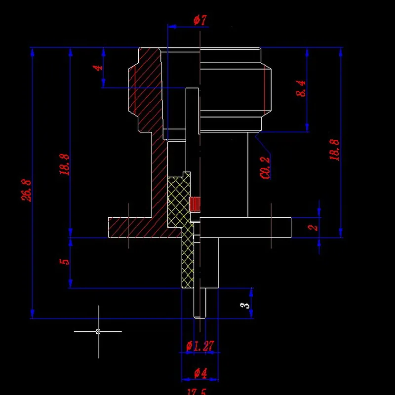 do Adaptador de 17.5x17.5mm N tipo de