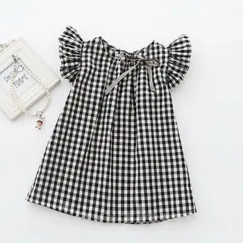 

Summer Baby Girls Princess Plaid Beach Dress Casual Sundress Clothes Dresses