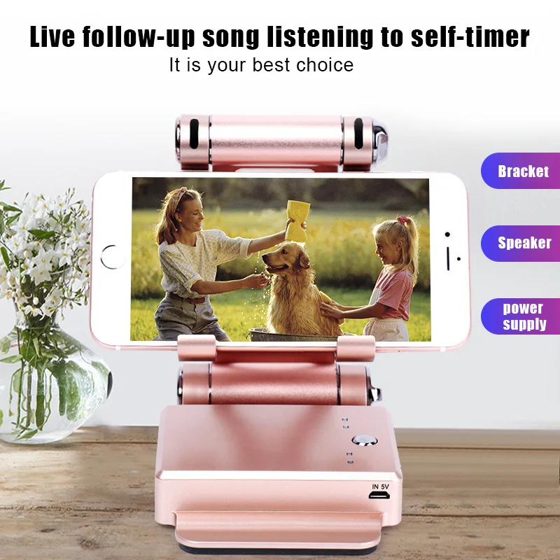 

Charging Mobile Phone Stand Holder Powerbank Portable Adjustable Bluetooth Speaker NC99