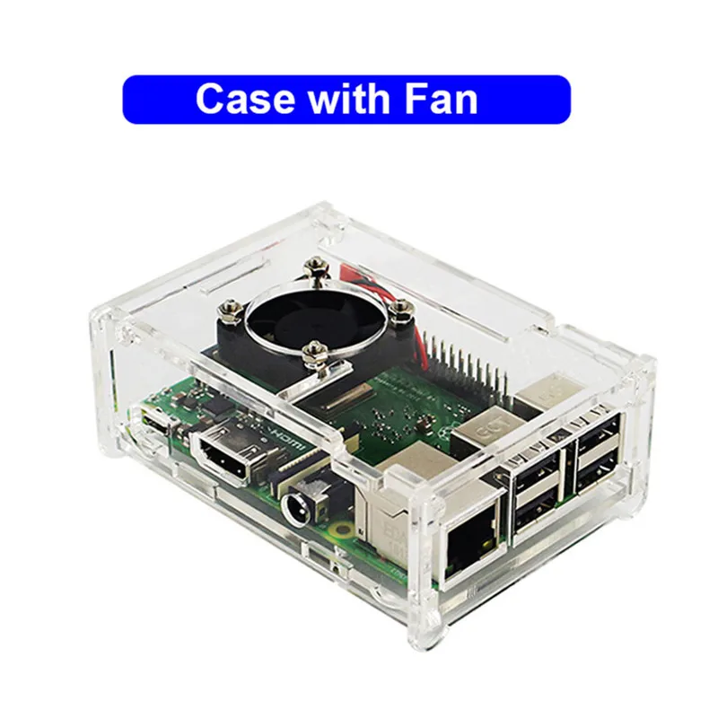 Raspberry Pi 4 Модель B акриловый корпус Raspberry Pi 4B Корпус Корпуса с радиатором охлаждения вентилятора радиатора для Raspberry Pi 4