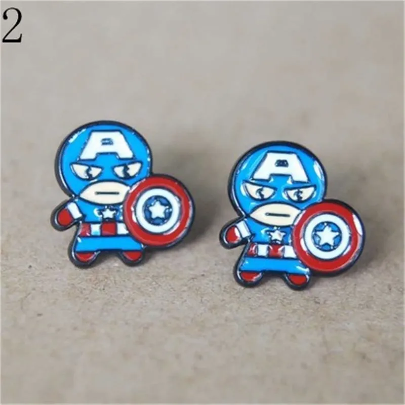 Женская Сережка-гвоздик Marvel MARVEL фильм Человек-паук Капитан Америка серьги для ногтей dead ear косплей костюм аксессуары