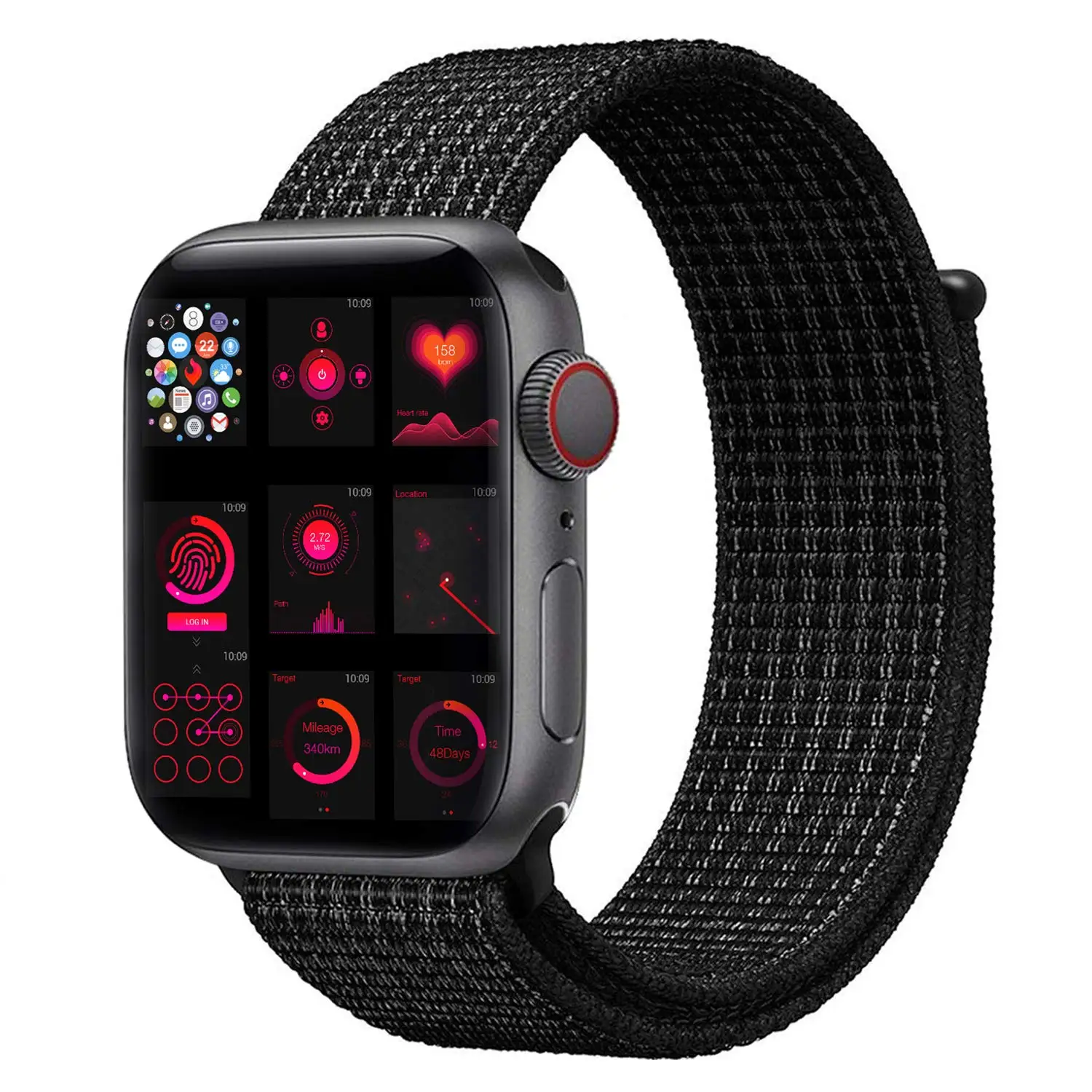 Ремешок для наручных часов Apple Watch Series 5 4 40 мм 44 браслет нейлоновый Браслет спортивный бесшовный ремешок для iwatch серии 3/2/1 38 мм 42 мм аксессуары - Цвет ремешка: black-white