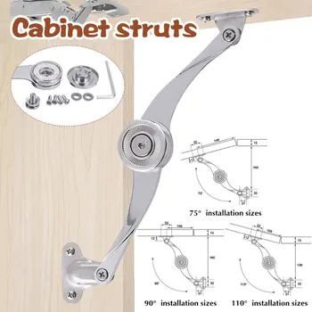

1/2/4PCS Cabinet Cupboard door Folding Lid Struts Support Hinge Damper Buffer Soft Close Kit Maximum Open Angle 110 Degree