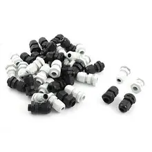 40 x M12 Locknut тип резьбы черный белый пластик водонепроницаемый кабельный сальник 3-6,5 мм