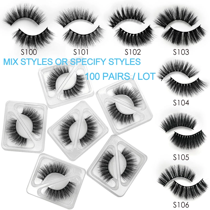 wholesale bulk lashes 20/30/50 pairs mink eyelashes natural long With