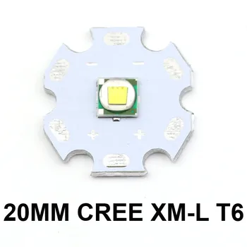 

1 piece Flashlight LED Bulb Chip XML T6 Cool White Light Emitter 20mm Aluminum Base heatsink Torch DIY Parts