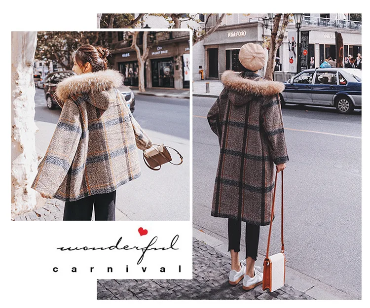 Manteau Laine Veste Femme Hiver Vadim Abrigo Casaca Mujer женские пальто зимние длинные женские s клетчатый длинный пуховик меховая шапка с воротником YL276