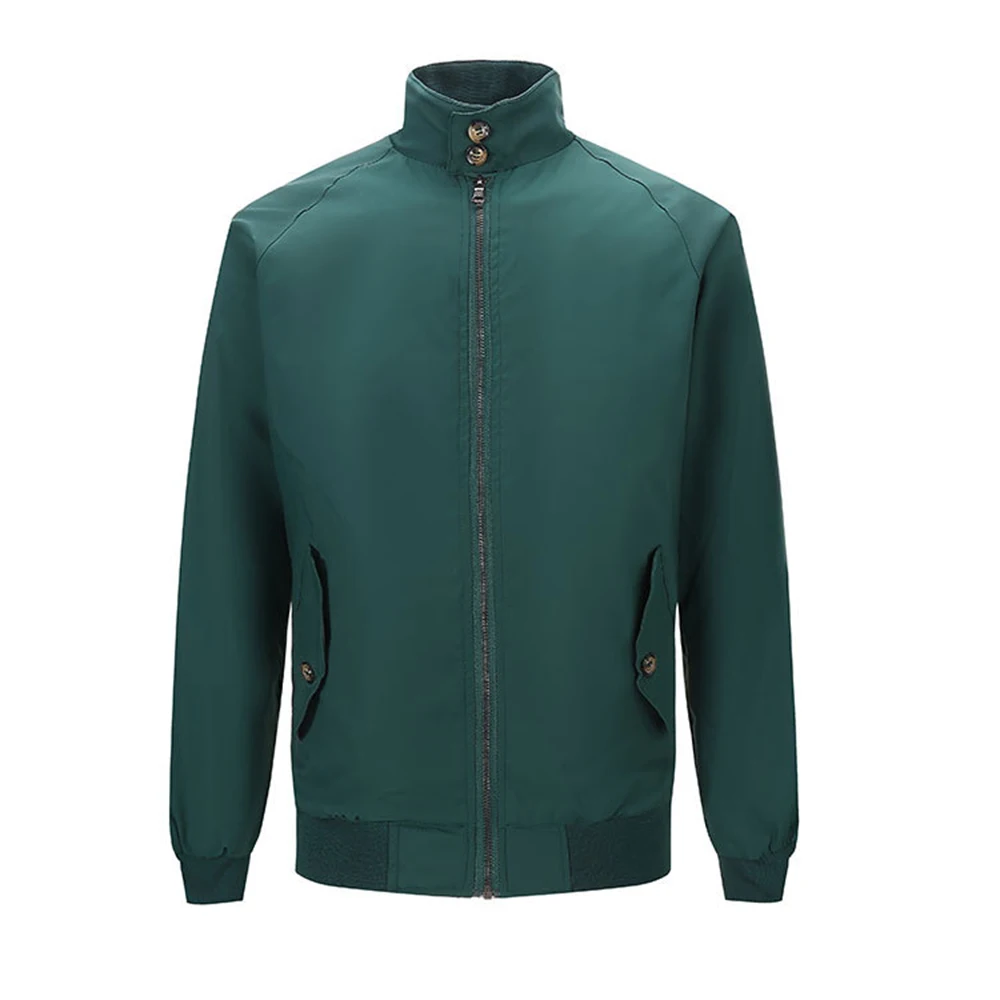 Мужские теплые куртки на осень и зиму, ветровка, верхняя одежда, однотонное повседневное пальто на молнии, уличная одежда, мужские куртки больших размеров - Цвет: green2