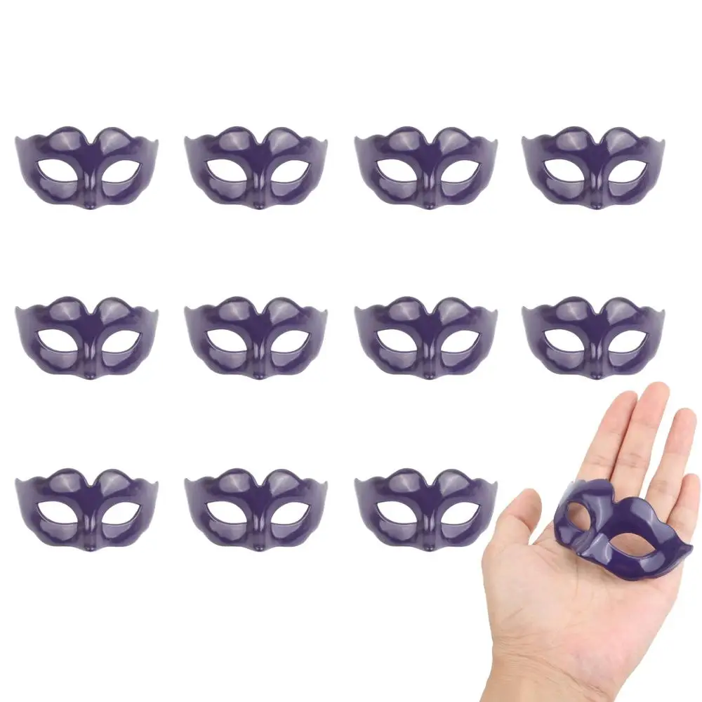 Purple 12 шт Мини маскарадные вечерние Маскарадные Маски Марди Гра на Хэллоуин Вечерние Маски для украшения - Цвет: Purple