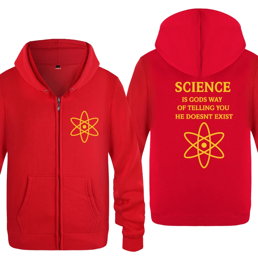 HOY HUAT SCIENCE IS GODS-Atheism Atheist religion толстовки мужские мужские флисовые толстовки с капюшоном на молнии кардиганы - Цвет: HOY HUAT
