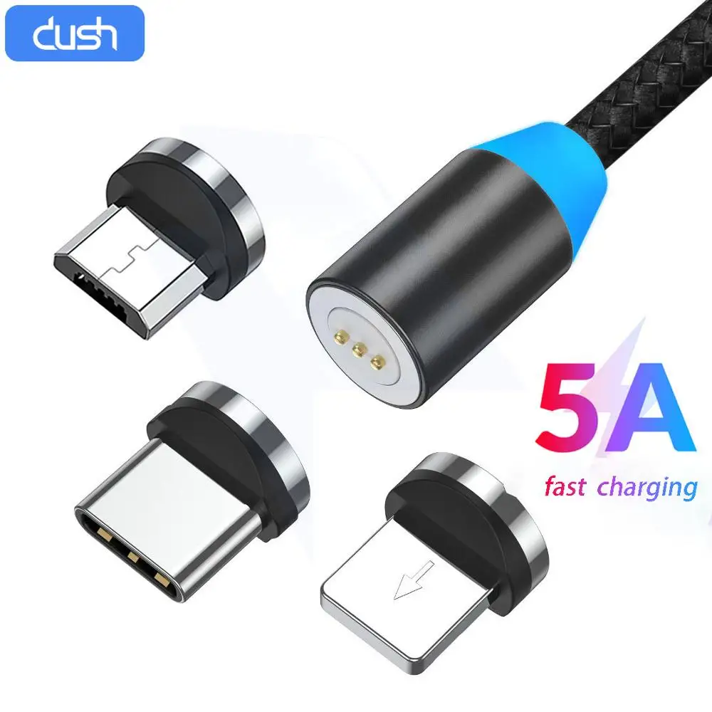 Магнитный кабель DUSH Micro USB кабель для type-c iPhone Android Быстрая зарядка Магнит USB шнур для мобильного телефона провод