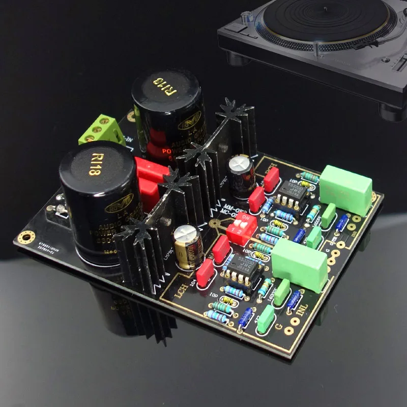 NE5532 OPA2111 49720NA двойная линия поет черный Виниловый проигрыватель мм MC Phono Поющая плата AC двойной 12 В~ 20 в усилитель фонокорректора