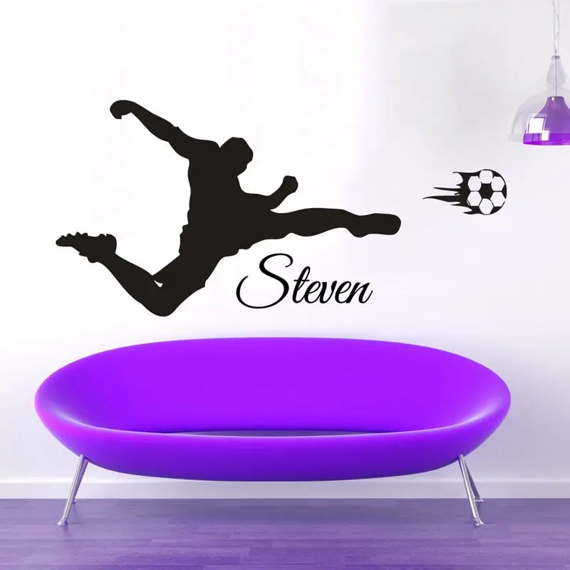 Football Sticker Soccer Decal Kids Room Name Posters Vinyl Wall Decals Car Parede Decor Mural Football Sticker