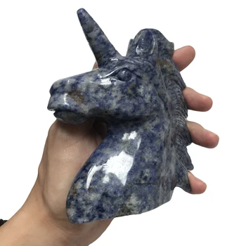 

High Quality Natural Sodalite Unicorn Shape Stone Hand Crafted & Polished For Gift &Home Decor WT