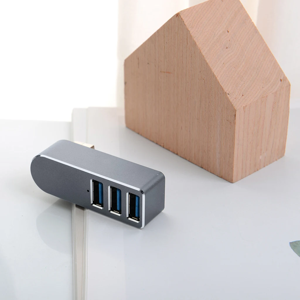 Алюминиевый сплав мини 3 порта USB 3,0 концентратор поворотный USB разветвитель адаптер для ПК ноутбука