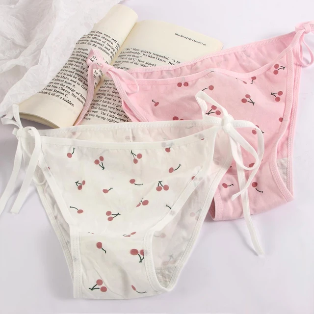 Lolita Bandage Girl Panties Cartoon Cherry Cotton Seamless Bow