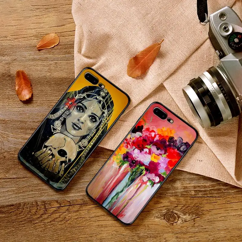 Акриловые картины для iPhone X XR XS MAX Мягкая силиконовая задняя крышка Apple 8 7 6 S Plus
