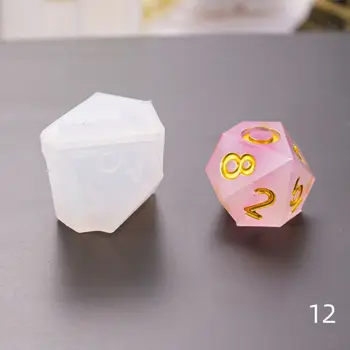 

6 Shapes Dice Fillet Square Triangle Dice Mold Dice Digital Game Silicone Mould 40JF