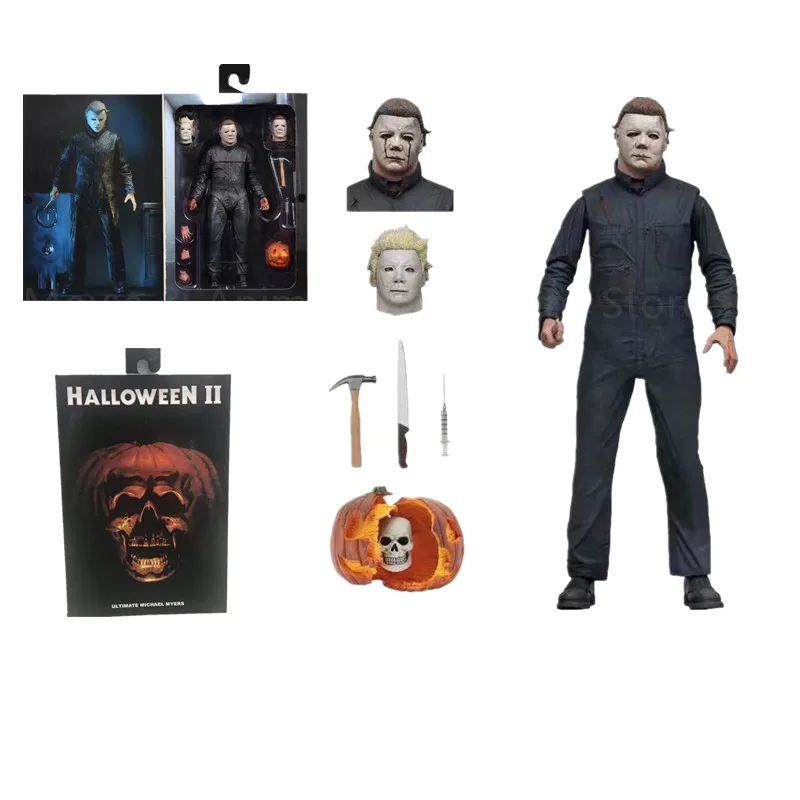 18CM Original NECA New Halloween Ultimate Real clothes Michael Myers Action Figure PVC Joint movable collection toy gift