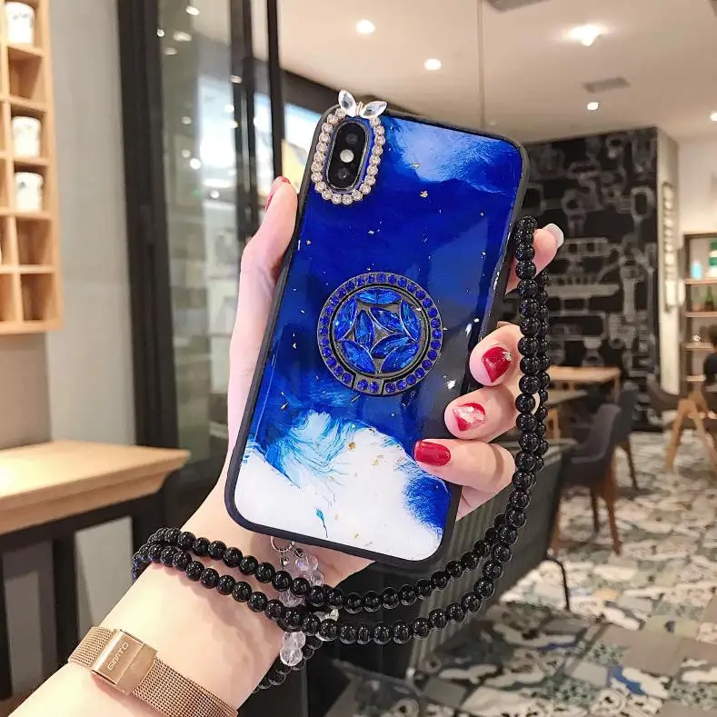 Для samsung Galaxy A80 A90 A70 A60 A50 A50S A30S A40 A30 A20 A10 M40 M10 с модным узором Мягкая подставка со стразами гелевый Чехол для телефона чехол