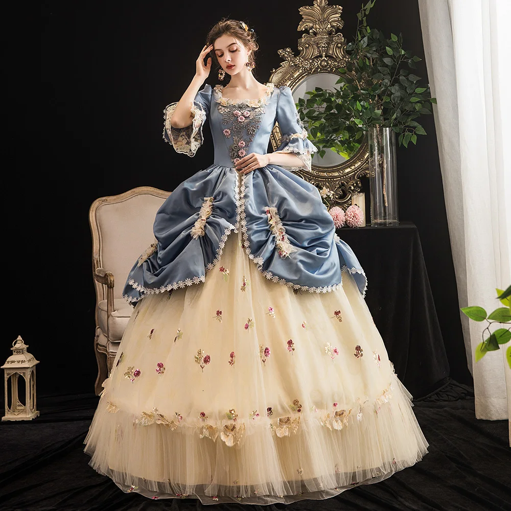 Court Rococo Baroque Marie Antoinette Ball Dresses 18th Century Renaissance Historical Period Dress Gown for Women
