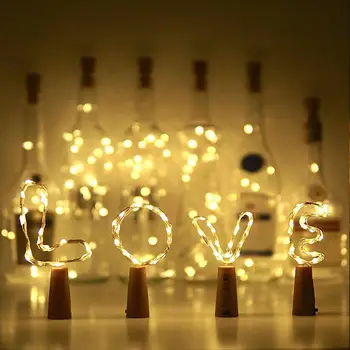

15pcs Wine Bottle Stopper Cork LED Lamp Romantic Delicate Long Life Warm White Copper Wire for Xmas Party Wedding Light