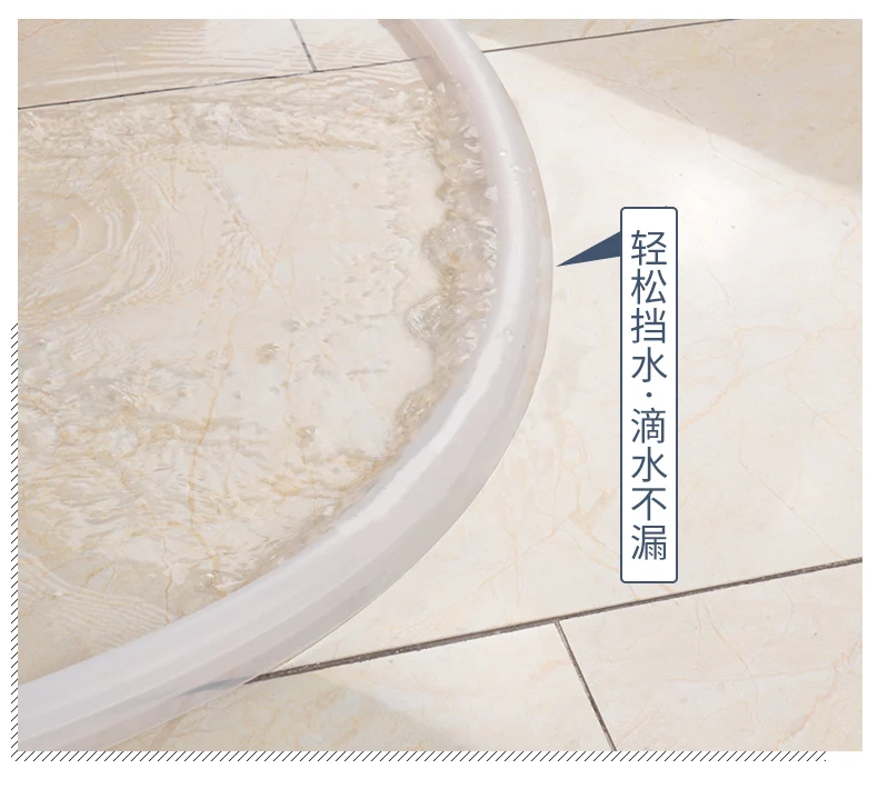 Adhesive Sealing strip Bathroom Water Stopper Barrier Retaining Sills Shower Door Seals 40x25mm Silicone Transparent
