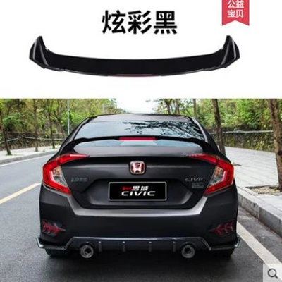 Для Honda Civic спойлер Высокое качество ABS Материал заднее крыло праймер цвет задний спойлер для Honda Civic спойлер - Цвет: Черный