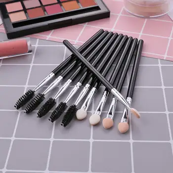 

10pcs Major Eyeshadow Sponge Eyeliner Brushes Set Nylon Fiber Easy to Use and Carry Stick Eyelash Brush Mascara Wands