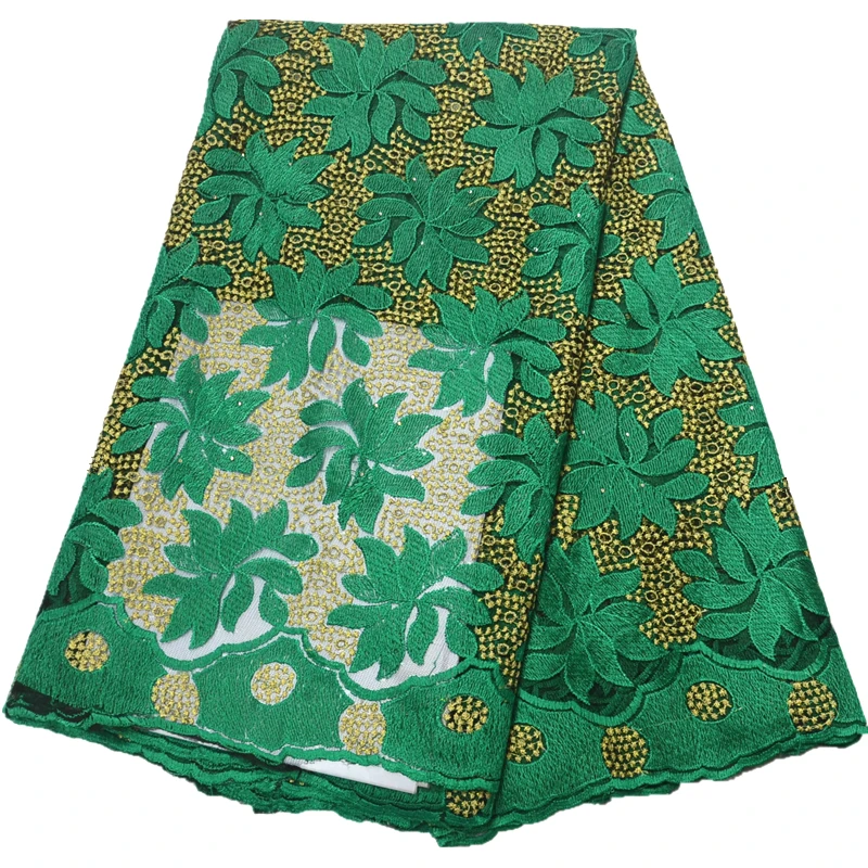 Последние нигерийские кружева ткань зеленый африканский тюль Кружевная Ткань 5 ярдов Высокое качество Французский кружевной ткани для вечерние