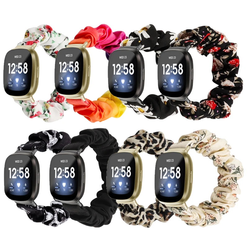 

Elastic Fabric Band for Fitbit Versa 3 Women Girls Woven Strap Scrunchies Watch Band for Fitbit Versa 3 / For fibit sense correa