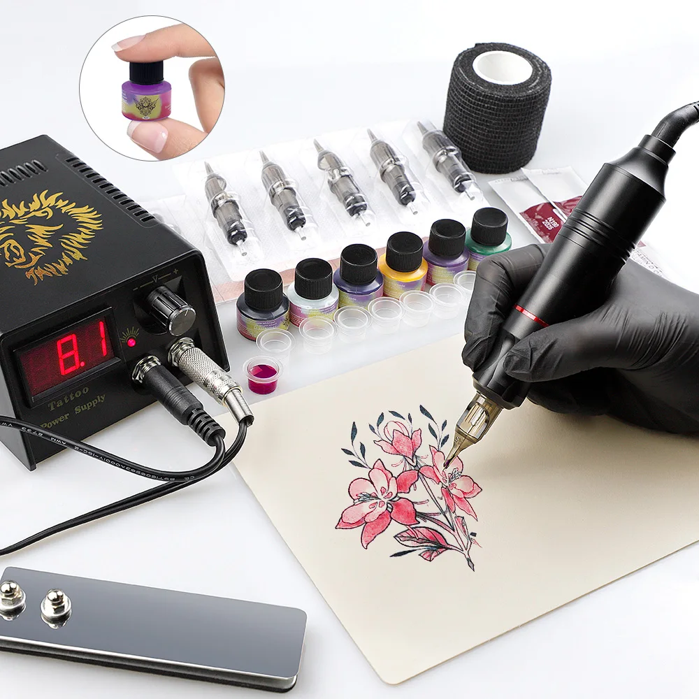 Tattoo Machine Set Kit Rotary Gun Eyebrow Permanent Makeup PMU Complete for Cheap Tattoo Pen Professional