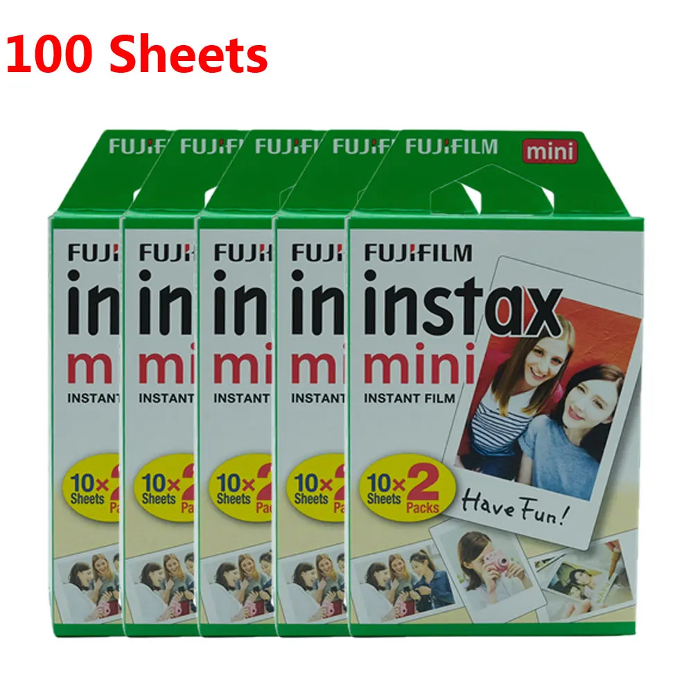 10-100 листов Fujifilm Instax Mini 9 пленок белый край 3 дюйма для камеры моментальной печати 7 8 25 50s 70 90 SP-1 SP-2 фотобумага - Цвет: 100 Sheets