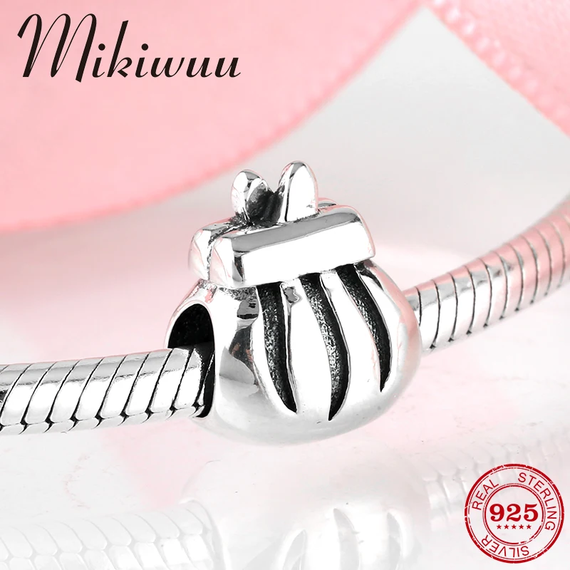 

100% 925 Sterling Silver fine handbag money Bag shape Jewelry Making Fit Charms Original Pandora Bracelet Necklace