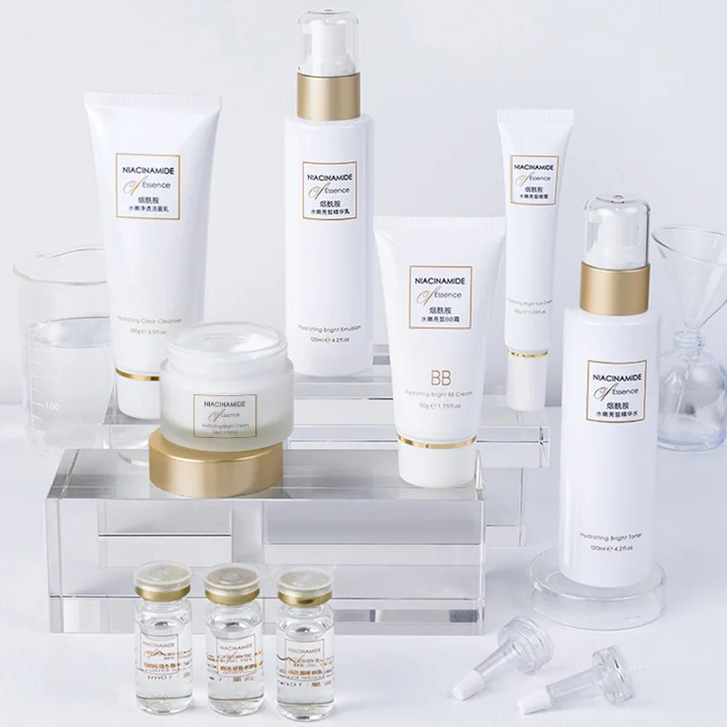 

Niacinamide Whitening Face Cream Skin Care Set Moisturizing Anti Aging Facial Cleaner BB Cream Eye Cream Serum Toner Lotion 9pcs