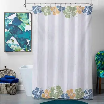 

Shower Curtains Extra Wide Floral,Exotic Hibiscus Flowers Frame Flourishing Blooms Ornamental Floral Inspired