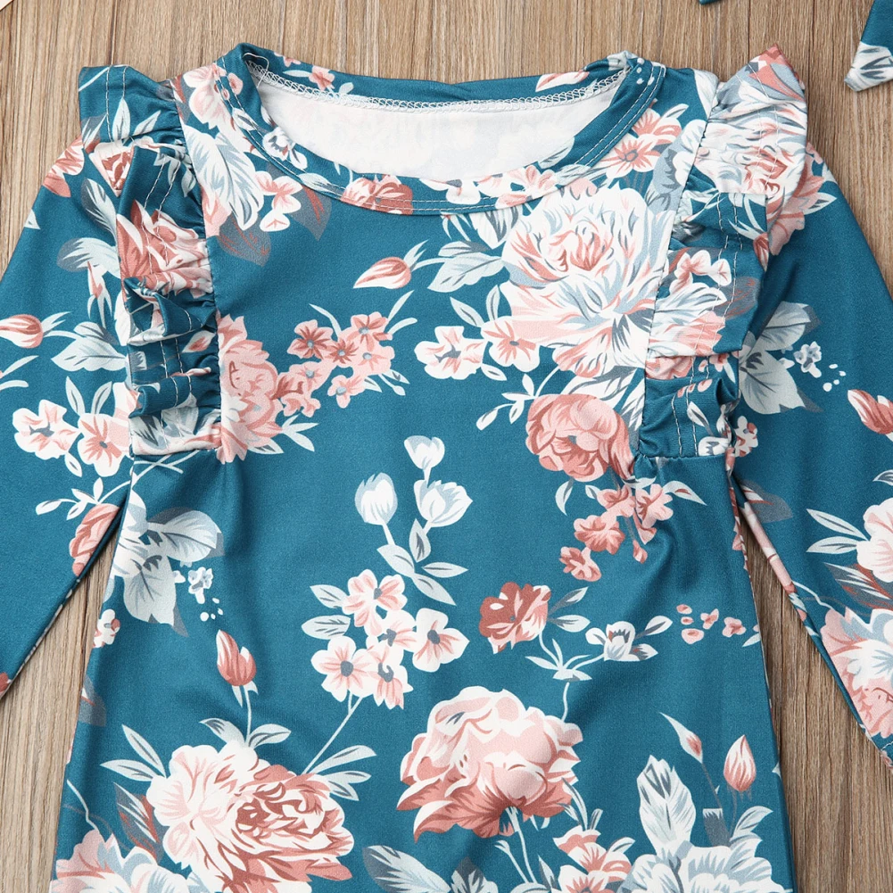 Emmababy комбинезон с длинными рукавами и цветочным рисунком для новорожденных девочек, комбинезон, одежда для детей 0-18 месяцев