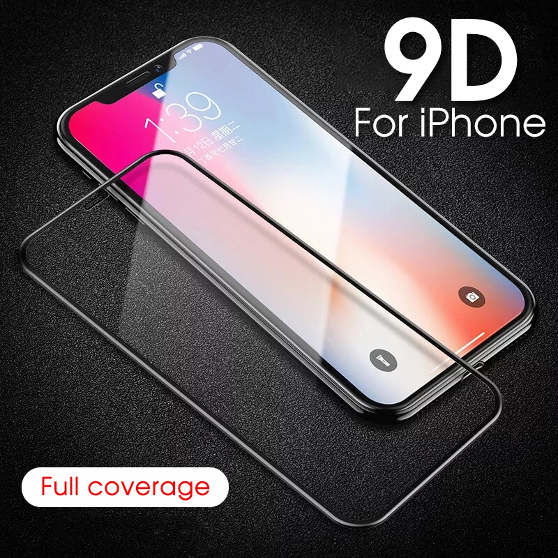 Закаленное стекло для iPhone 6 6s 7 8 Plus новые защитные пленки X XR XS Max 9D полное покрытие