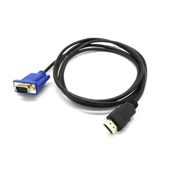 1M HDMI-compatible to VGA D-SUB Male Video Adapter Cable Lead for HDTV PC Computer Monitor Video Adapter Cable tanie i dobre opinie ICOCO CN (pochodzenie) NONE